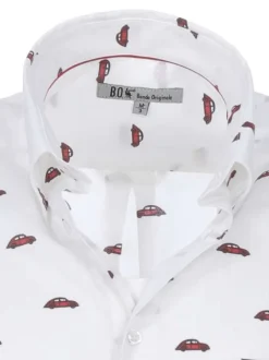 Chemise manches courtes imprimés 2CV rouge homme