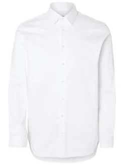 Chemise Performance blanche unie à coupe slim avec un col français