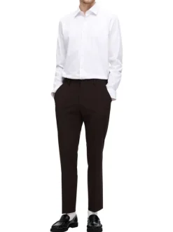Chemise Performance blanche unie à coupe slim avec un col français