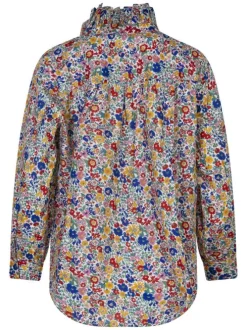 Chemisier en coton multicolore à motifs avec une coupe droite