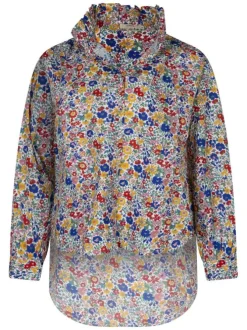 Chemisier en coton multicolore à motifs avec une coupe droite