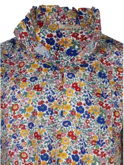 Chemisier en coton multicolore à motifs avec une coupe droite