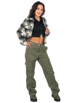 Chemisier en coton noir uni en maille jersey avec des manches longues