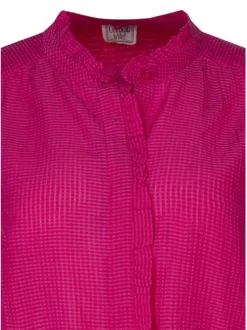 Chemisier fushia uni avec une coupe droite et des manches 2/3