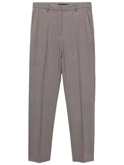 Chino écru motif chevrons à coupe droite avec 4 plis centraux et 4 poches