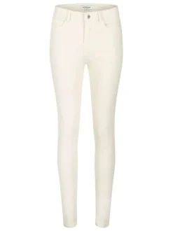 Chino écru uni avec une coupe slim et des passants au niveau de la taille