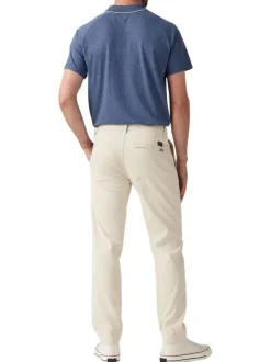 Chino écru uni avec une coupe slim et une taille intermédiaire