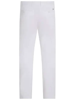 Chino en coton blanc uni à coupe slim et poches à l'italienne