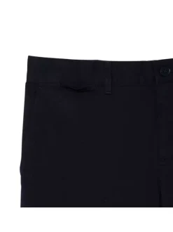 Chino en coton marine uni slim avec poches à l'italienne à l'avant