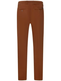Chino en coton rouge brique uni à coupe regular fit et à taille mi-haute