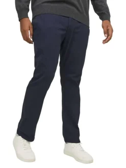 Chino Marco Dave en coton marine uni à coupe slim avec poches à l'italienne