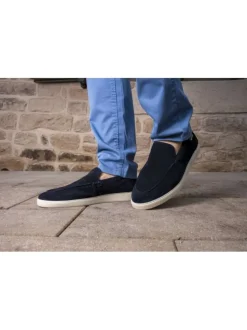 Chino marine uni à coupe ajustée, plis marqués avec cordon, zip et bouton