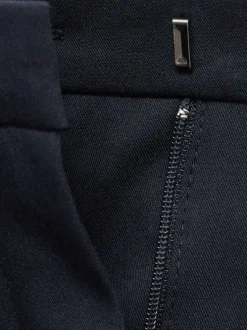Chino marine uni straight avec pli marqué et fermeture zippée