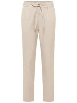 Chino Milano en coton gris uni à coupe slim avec taille élastiquée L32