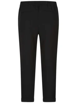 Chino noir uni avec une coupe droite et une ceinture à la taille