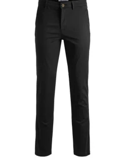 Chino noir uni en coton avec une coupe droite et des poches à l'italienne