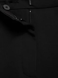 Chino noir uni straight avec pli marqué et fermeture zippée