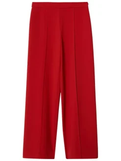 Chino style costume taille haute Vermell rouge et uni présentant une coupe à jambes élargies
