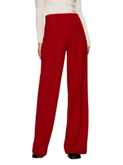 Chino style costume taille haute Vermell rouge et uni présentant une coupe à jambes élargies