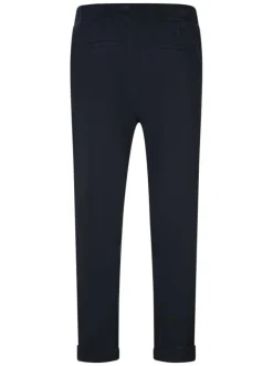 Chino Teddy Jogo Lyoc marine uni avec une coupe droite et un taille élastiquée