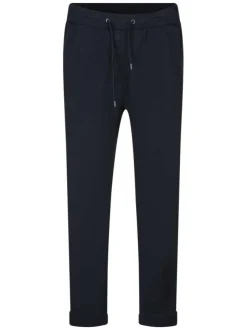 Chino Teddy Jogo Lyoc marine uni avec une coupe droite et un taille élastiquée
