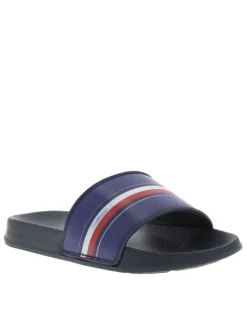 Claquettes bleu marine à enfiler, semelle de forme anatomique et bande moussée