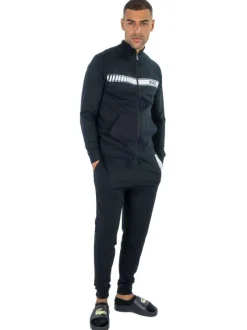 Claquettes noires avec logo de la marque embossé sur la bride