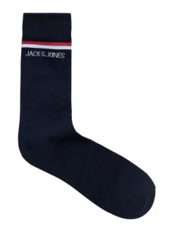 Coffret de chaussettes hautes en coton mélangé marine coupe haute rayées, à pois et unies