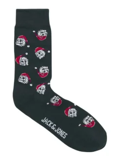 Coffret de Noël de chaussettes hautes en coton mélangé multicolores imprimées