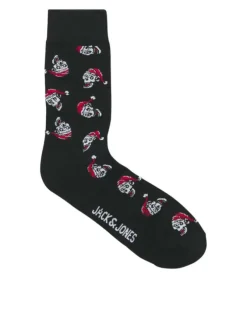 Coffret de Noël de chaussettes hautes en coton mélangé multicolores imprimées