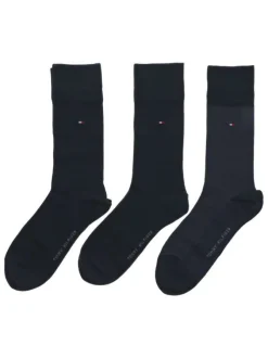 Coffret en métal avec 6 paires de chaussettes hautes bleues marine unies