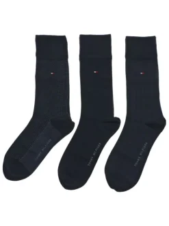 Coffret en métal avec 6 paires de chaussettes hautes bleues marine unies