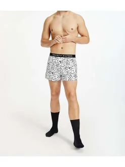 Coffret boxer et chaussettes noires avec motifs Noël en coton