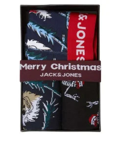 Coffret boxer marine et chaussettes en coton avec des imprimés