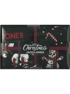 Coffret boxers classiques en coton mélangé noir à motifs avec une coupe fermée