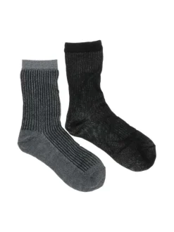 Coffret étoile de noël avec 2 paires de chaussettes noires à lurex argenté
