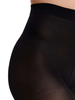 Collants moulants noirs unis opaques et avec une taille haute