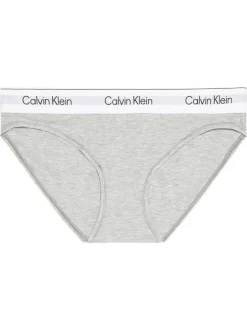 Culotte en coton mélangé grise unie avec une ceinture blanche élastiquée