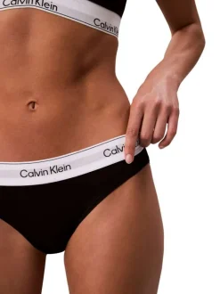 Culotte en coton mélangé noire unie avec une bande élastiquée blanche