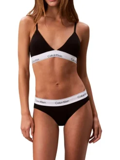 Culotte en coton mélangé noire unie avec une bande élastiquée blanche