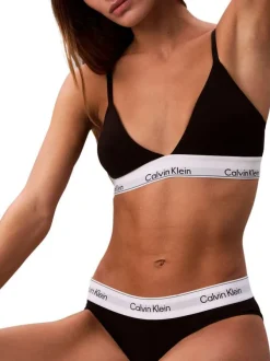 Culotte en coton mélangé noire unie avec une bande élastiquée blanche