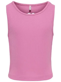 Débardeur en coton biologique rose uni pourvu d'une coupe ajustée