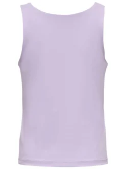 Débardeur en coton lilas uni pourvu d'une coupe moulante et réversible