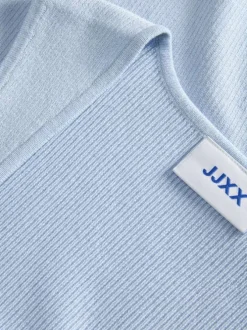 Débardeur bleu uni pourvu d'une coupe ajustée et d'un col carré