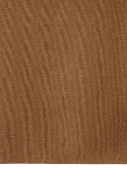 Débardeur court en coton et laine marron uni avec une coupe ajustée