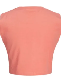 Débardeur en coton biologique orange avec coupe cropped et col rond