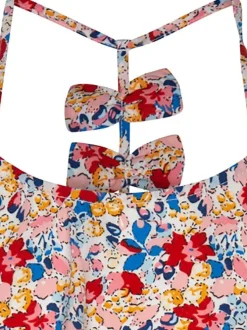 Débardeur multicolore à motif fleuri avec une coupe droite et col rond