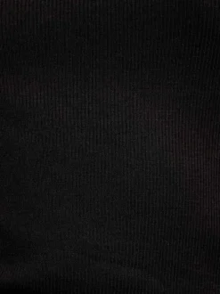 Débardeur noir uni avec une coupe droite à col v et sans manches