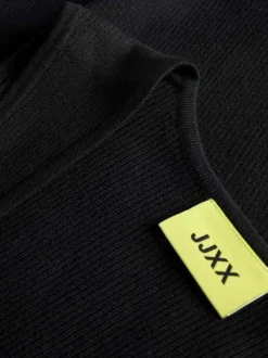 Débardeur noir uni pourvu d'une coupe ajustée et d'un col carré