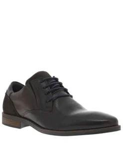 Derbies en cuir chocolat à décoché bas et avec des lacets ronds
